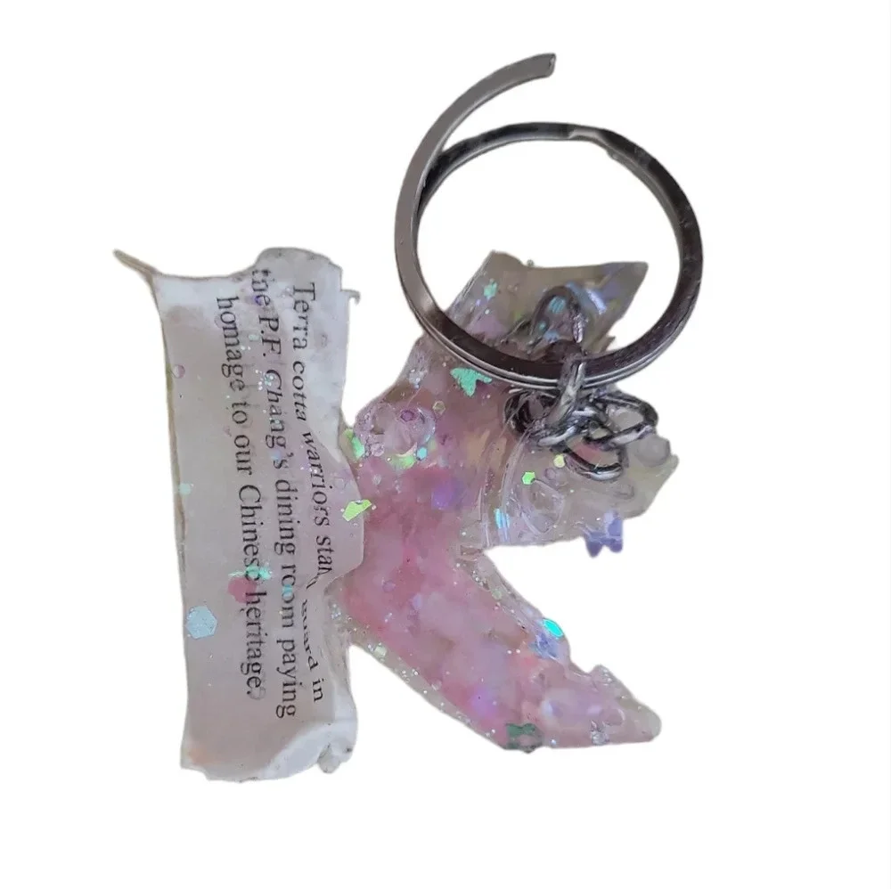 Fortune K Resin Alphabet Letter  Keychain Sparkly Glitter Key Chain Bag …